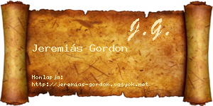Jeremiás Gordon névjegykártya